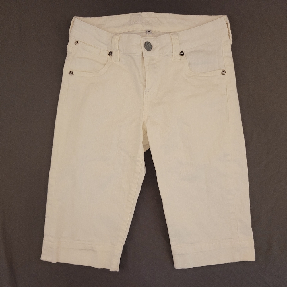 KUT from the kloth | White Knee-Length Denim Shorts 4